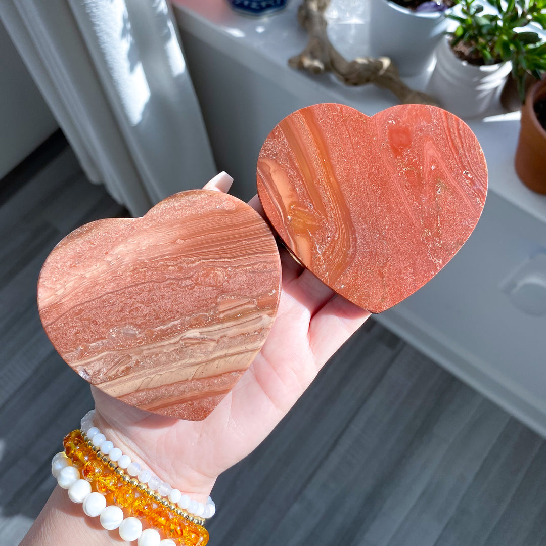 Petrified Wood Heart Coaster - Choose Your Piece
