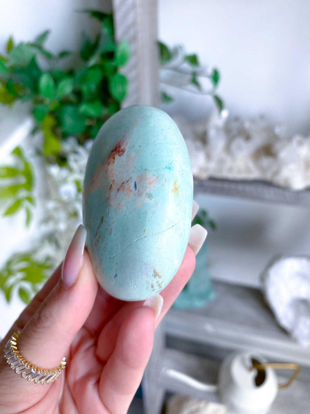 Unique Turquoise Palm Stone #10