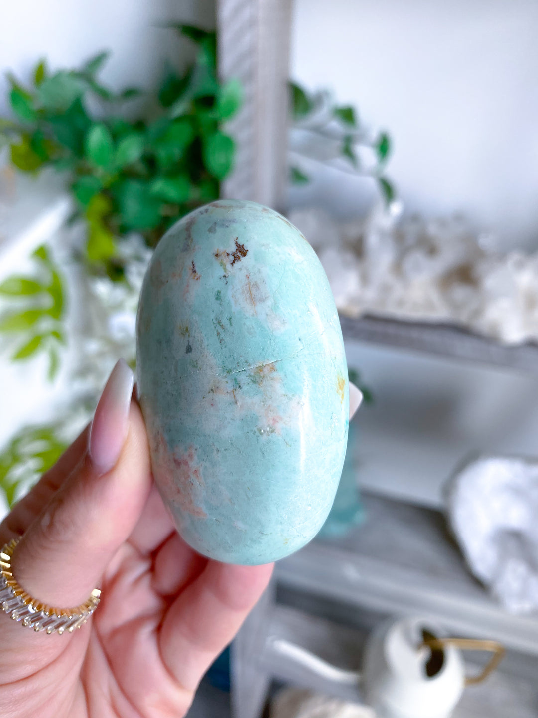 Unique Turquoise Palm Stone #10