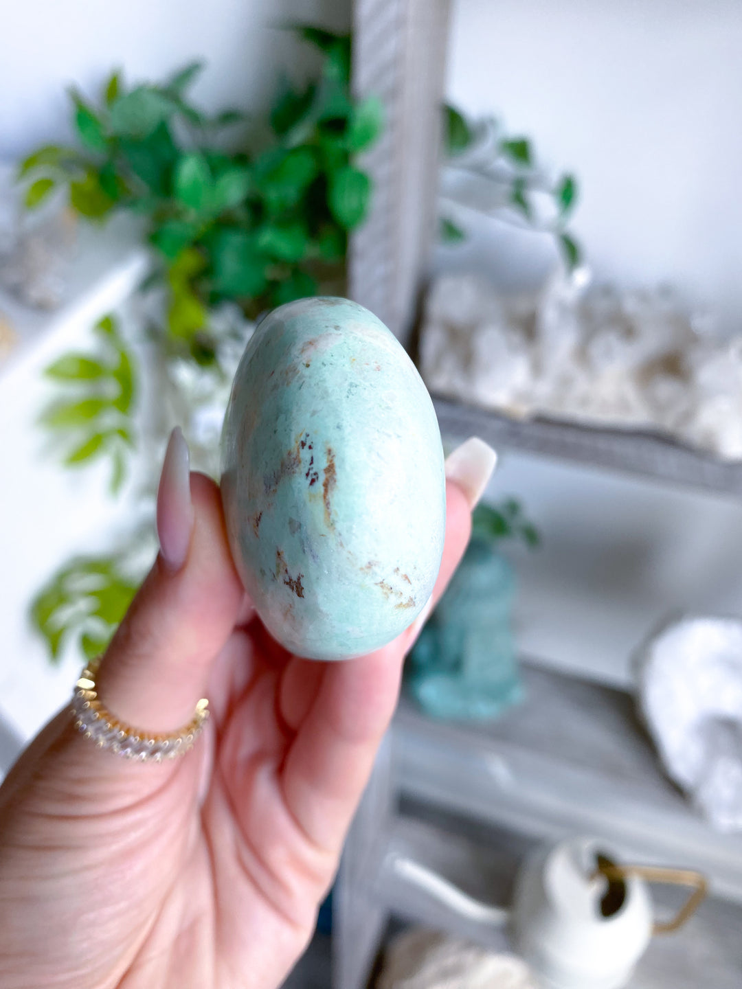 Unique Turquoise Palm Stone #10