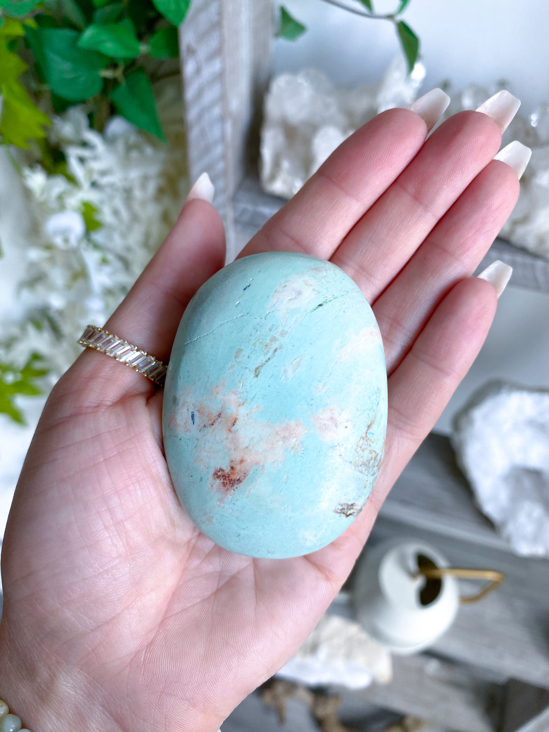 Unique Turquoise Palm Stone #10