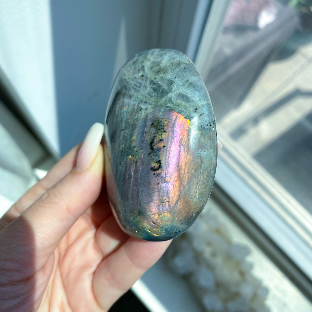 Large Sunset Labradorite Palm Stone 