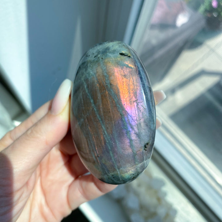 Large Sunset Labradorite Palm Stone 