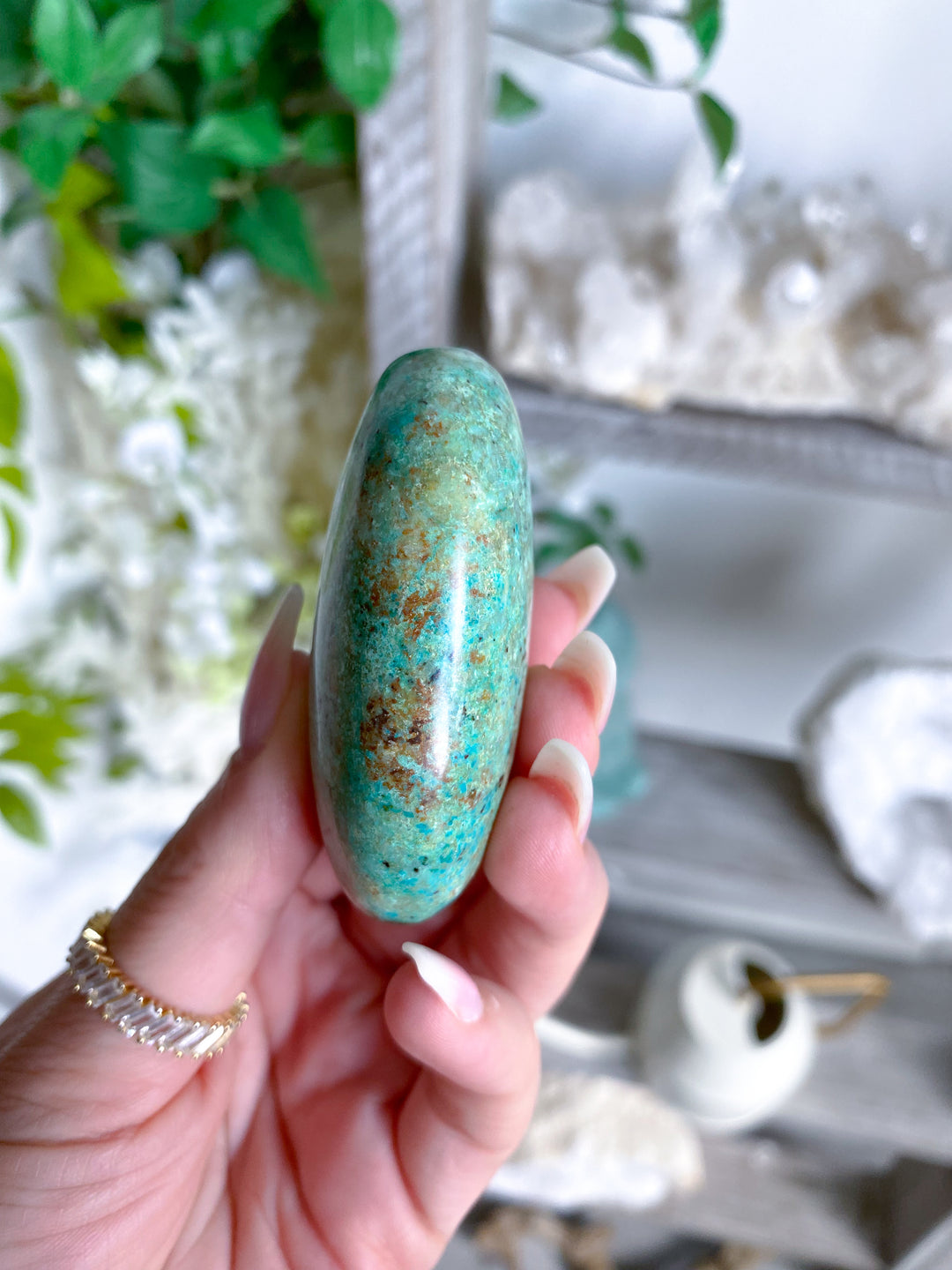 Unique Turquoise Palm Stone #6