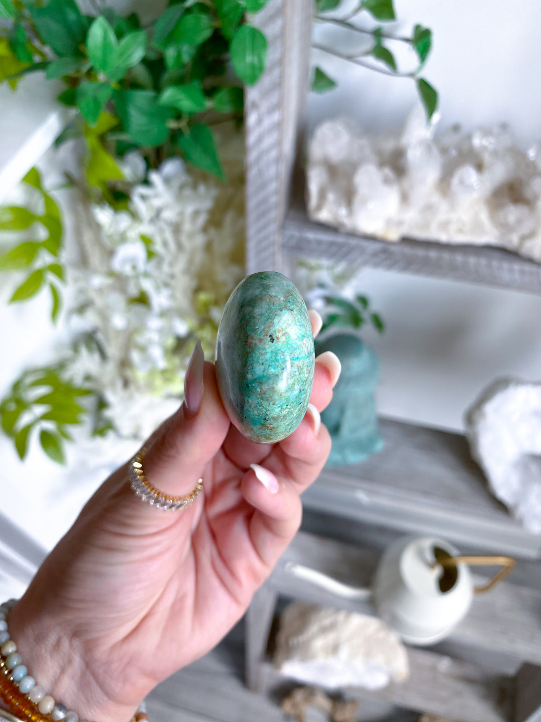 Unique Turquoise Palm Stone #6