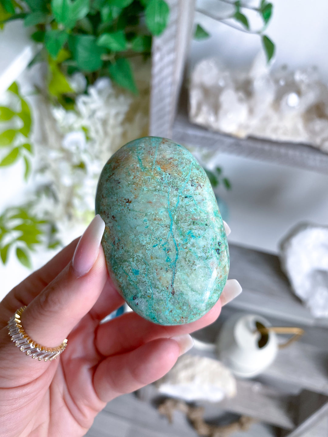 Unique Turquoise Palm Stone #6