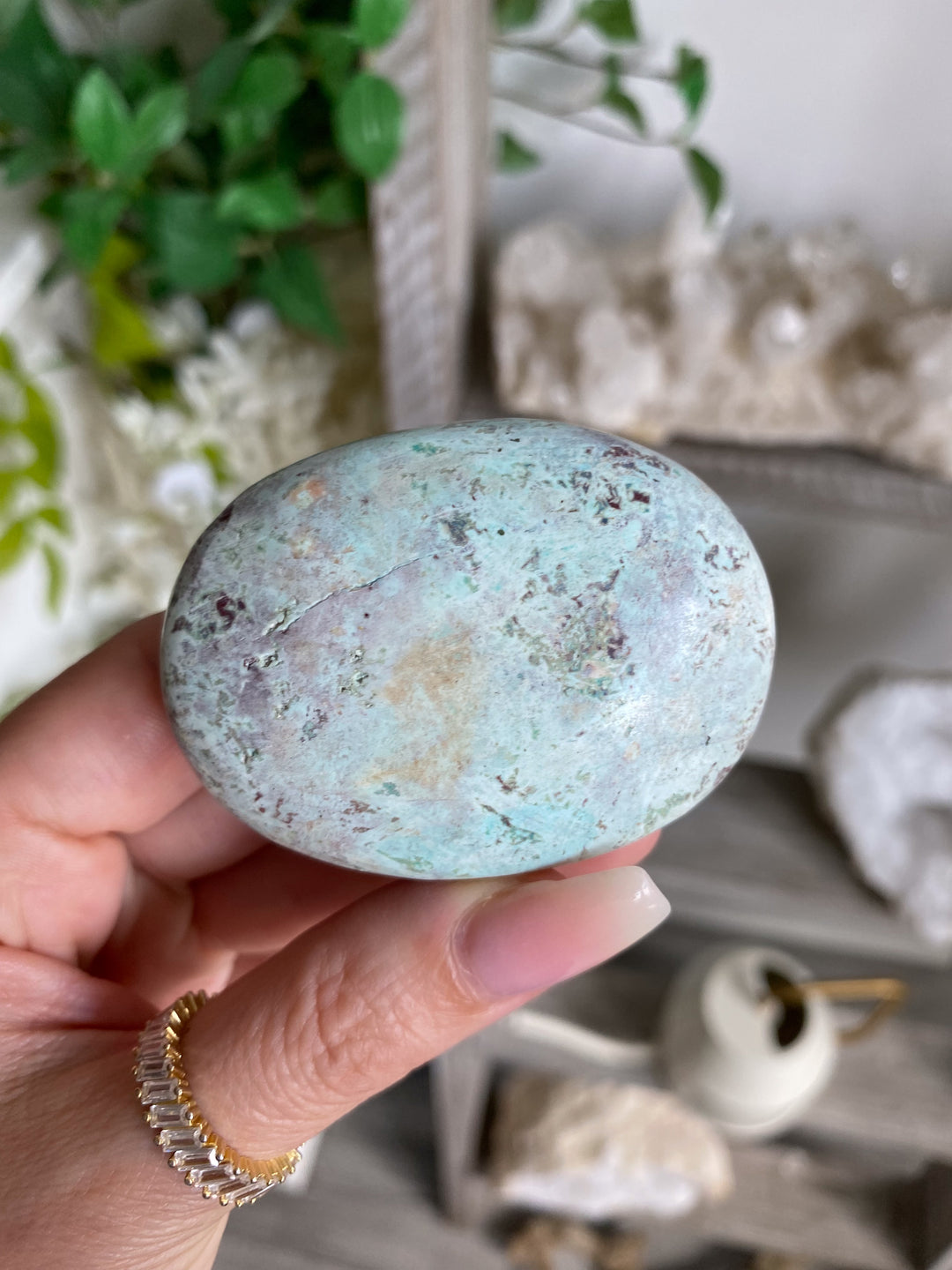 Turquoise Palm Stone #12 - Chakra Alignment