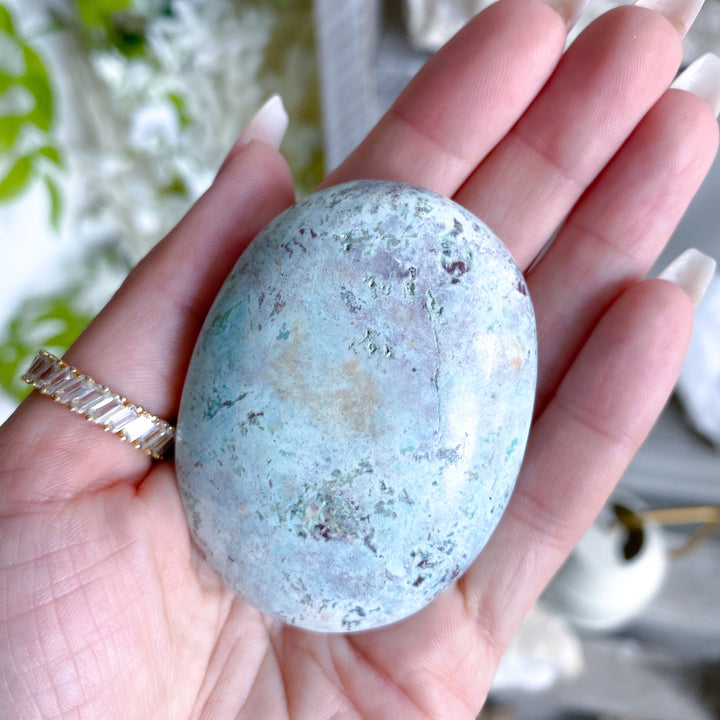 Turquoise Palm Stone #12 - Chakra Alignment