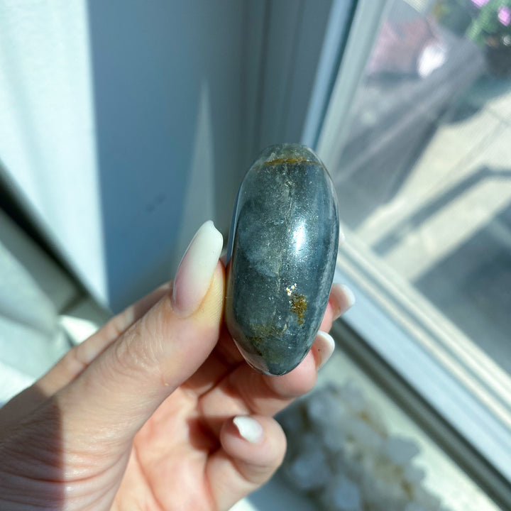 Flashy Orange Sunset Labradorite Palm Stone 