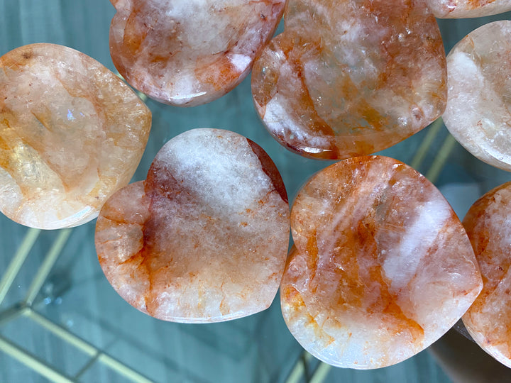 Light Orange or Red Fire Quartz Heart Dish