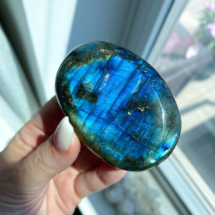 Large Blue Labradorite Palm Stone 