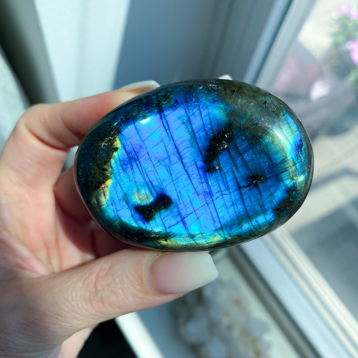 Large Blue Labradorite Palm Stone 