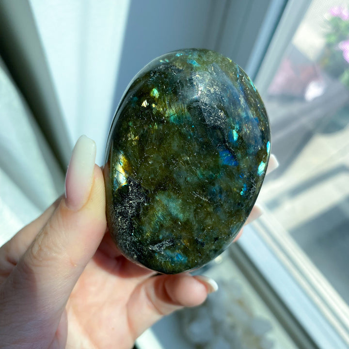 Large Blue Labradorite Palm Stone 