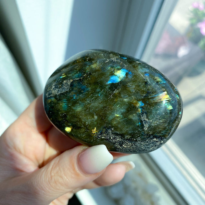 Large Blue Labradorite Palm Stone 