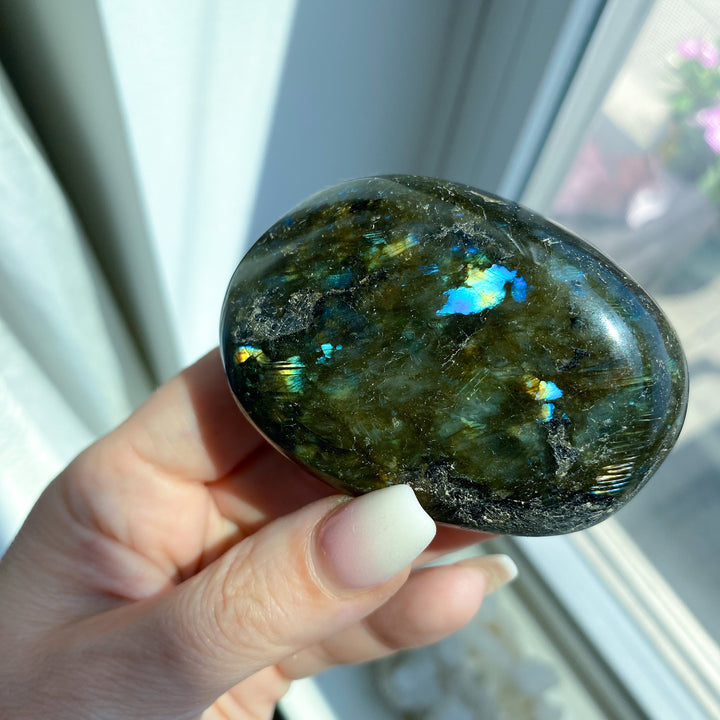 Large Blue Labradorite Palm Stone 