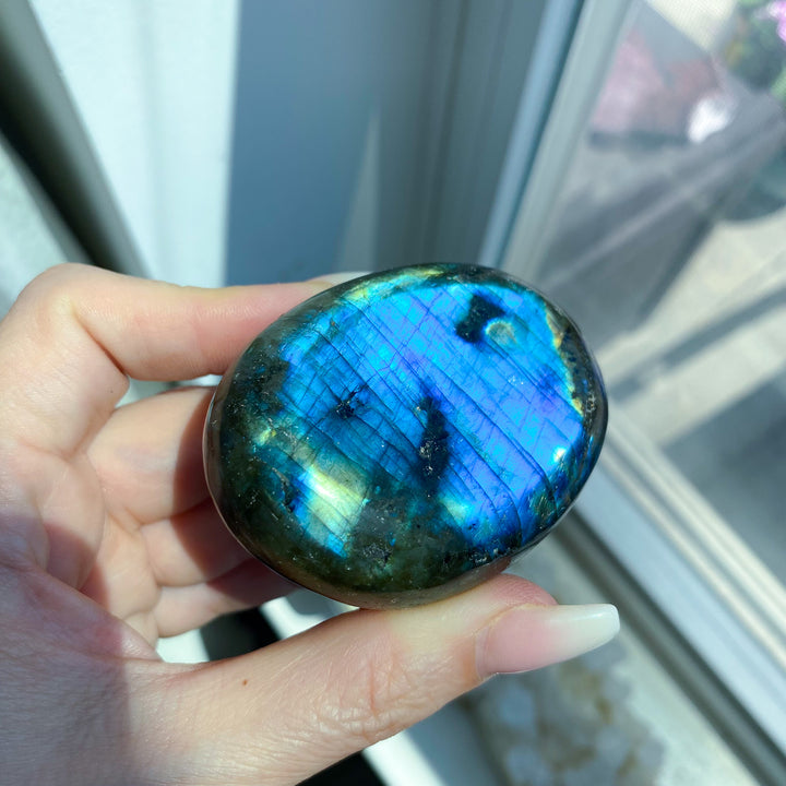 Large Blue Labradorite Palm Stone 