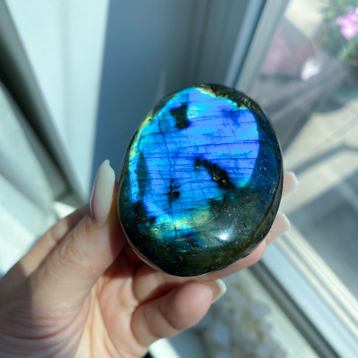 Large Blue Labradorite Palm Stone 