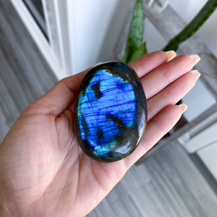 Large Blue Labradorite Palm Stone 