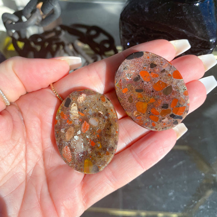Mosaic Conglomerate Jasper Worry Stone