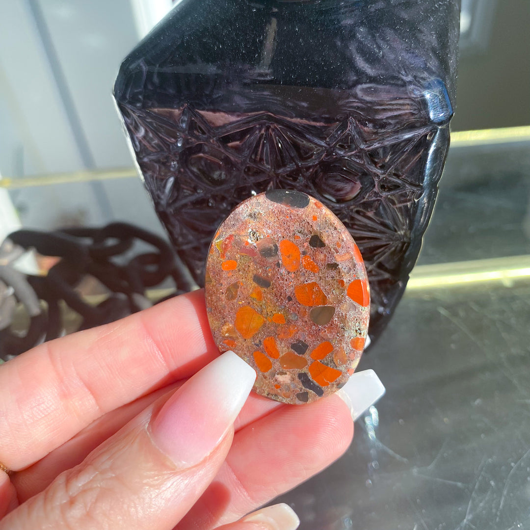 Mosaic Conglomerate Jasper Worry Stone