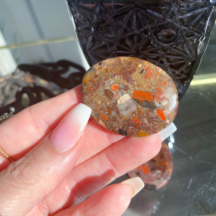 Mosaic Conglomerate Jasper Worry Stone