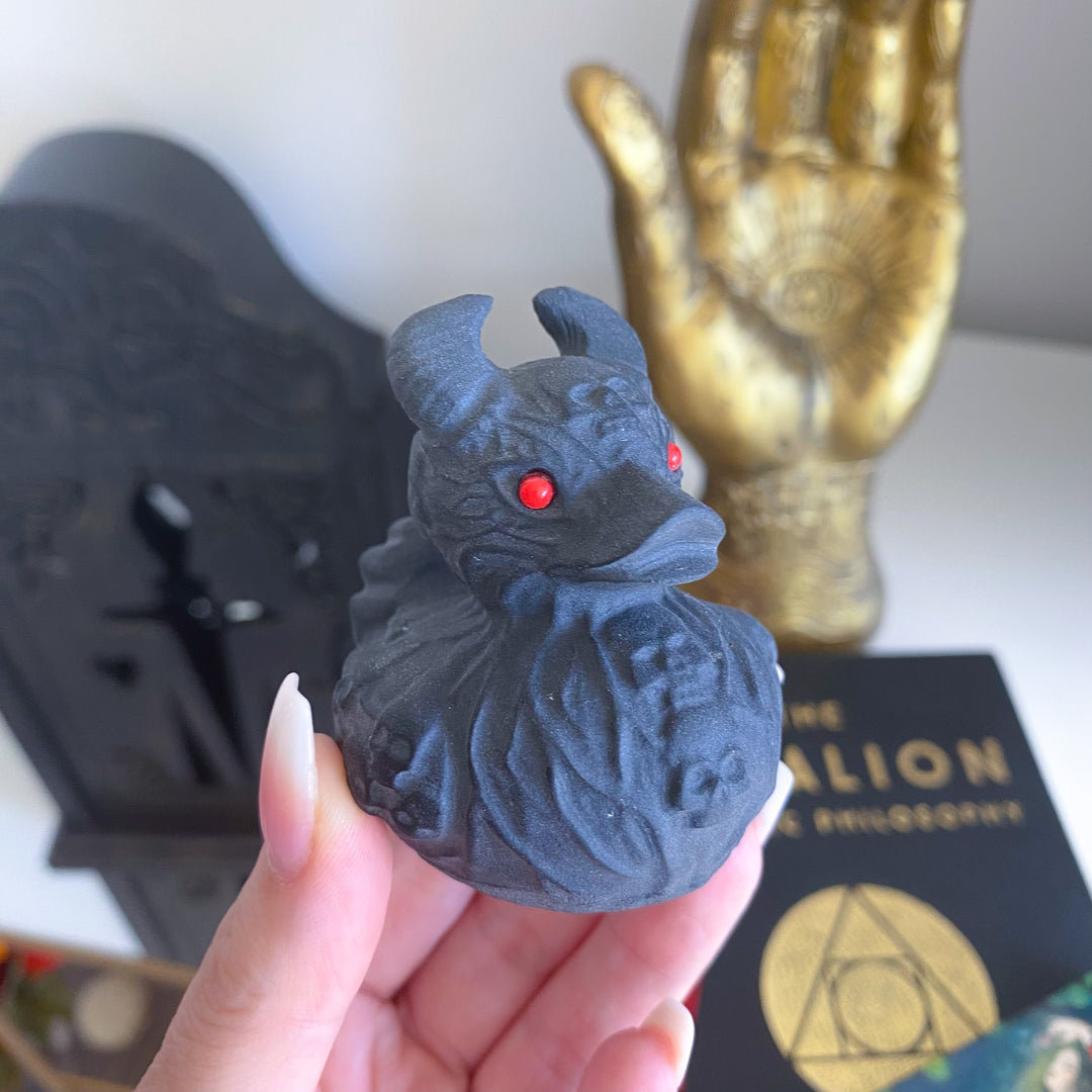 Black Obsidian Evil Duck Carving