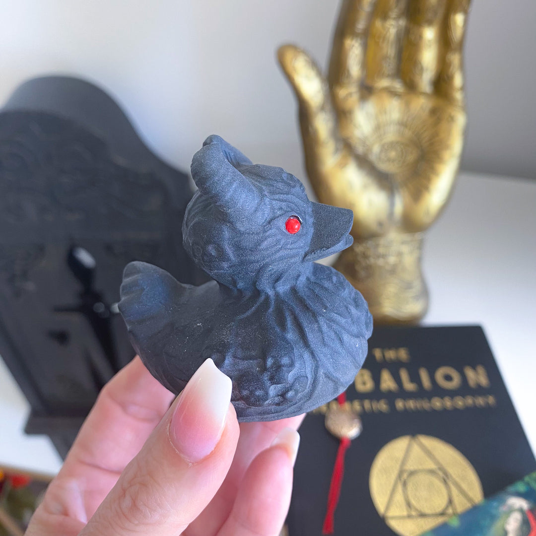 Black Obsidian Evil Duck Carving