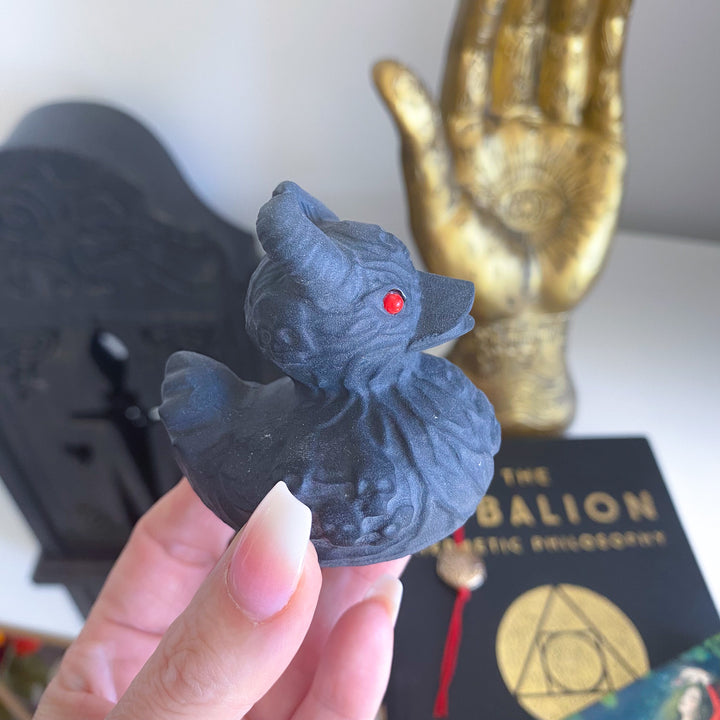Black Obsidian Evil Duck Carving