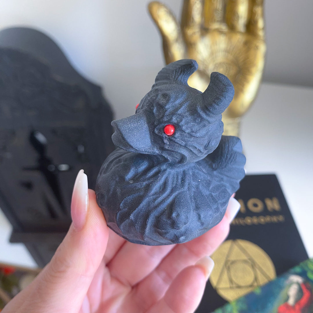 Black Obsidian Evil Duck Carving