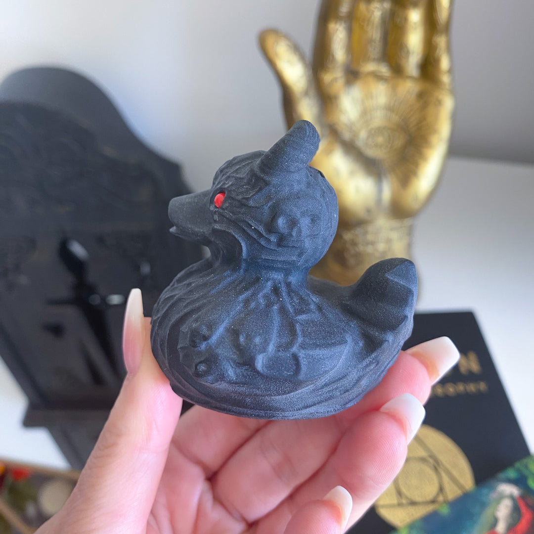 Black Obsidian Evil Duck Carving