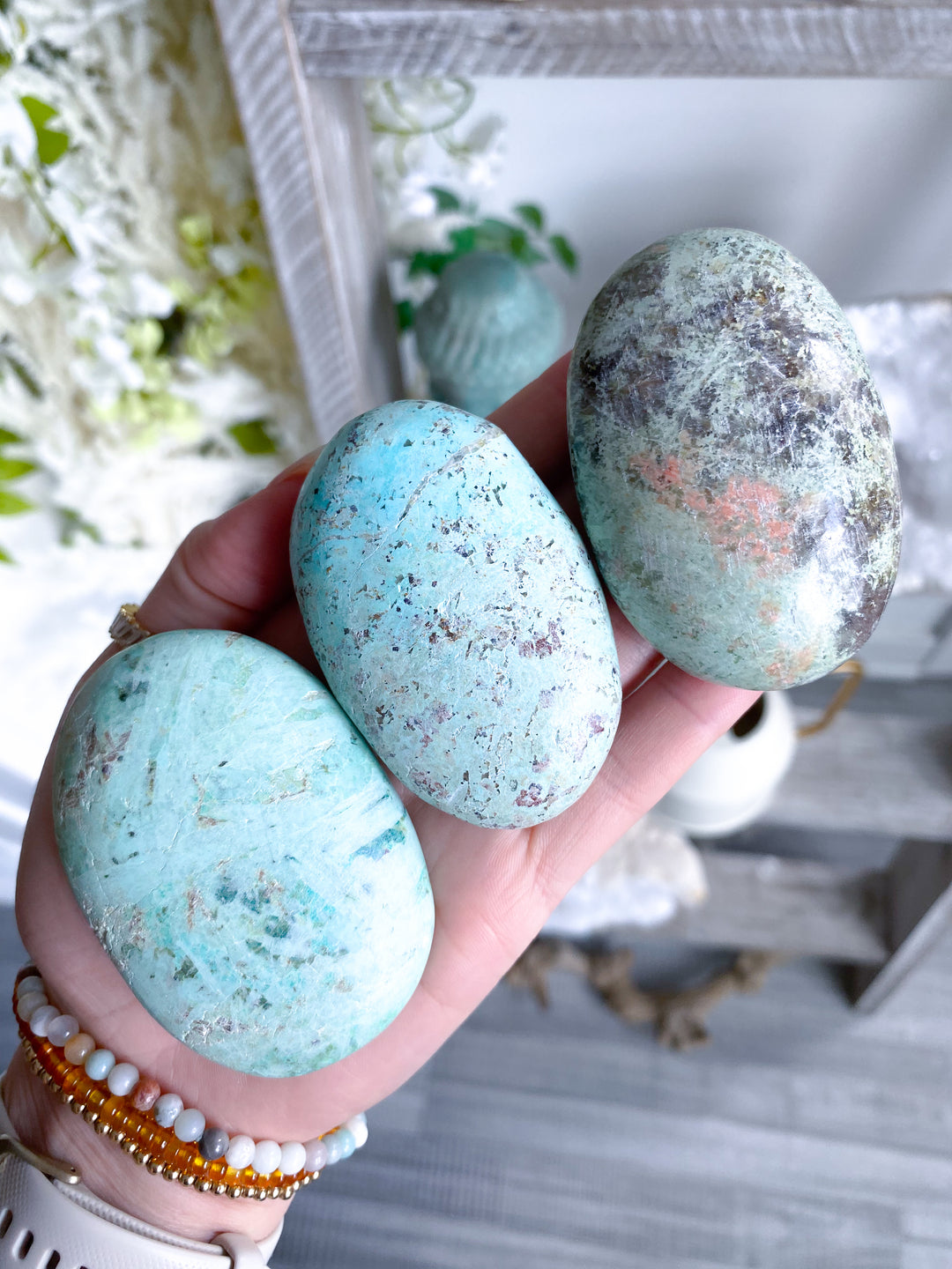 You Pick: Turquoise Palm Stone | Aligns all Chakras