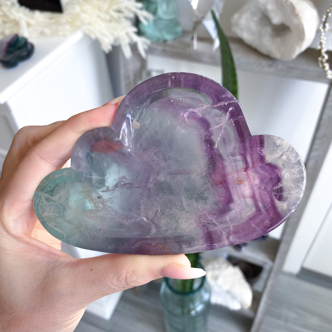 Rainbow Fluorite Cloud Dish, Bowl