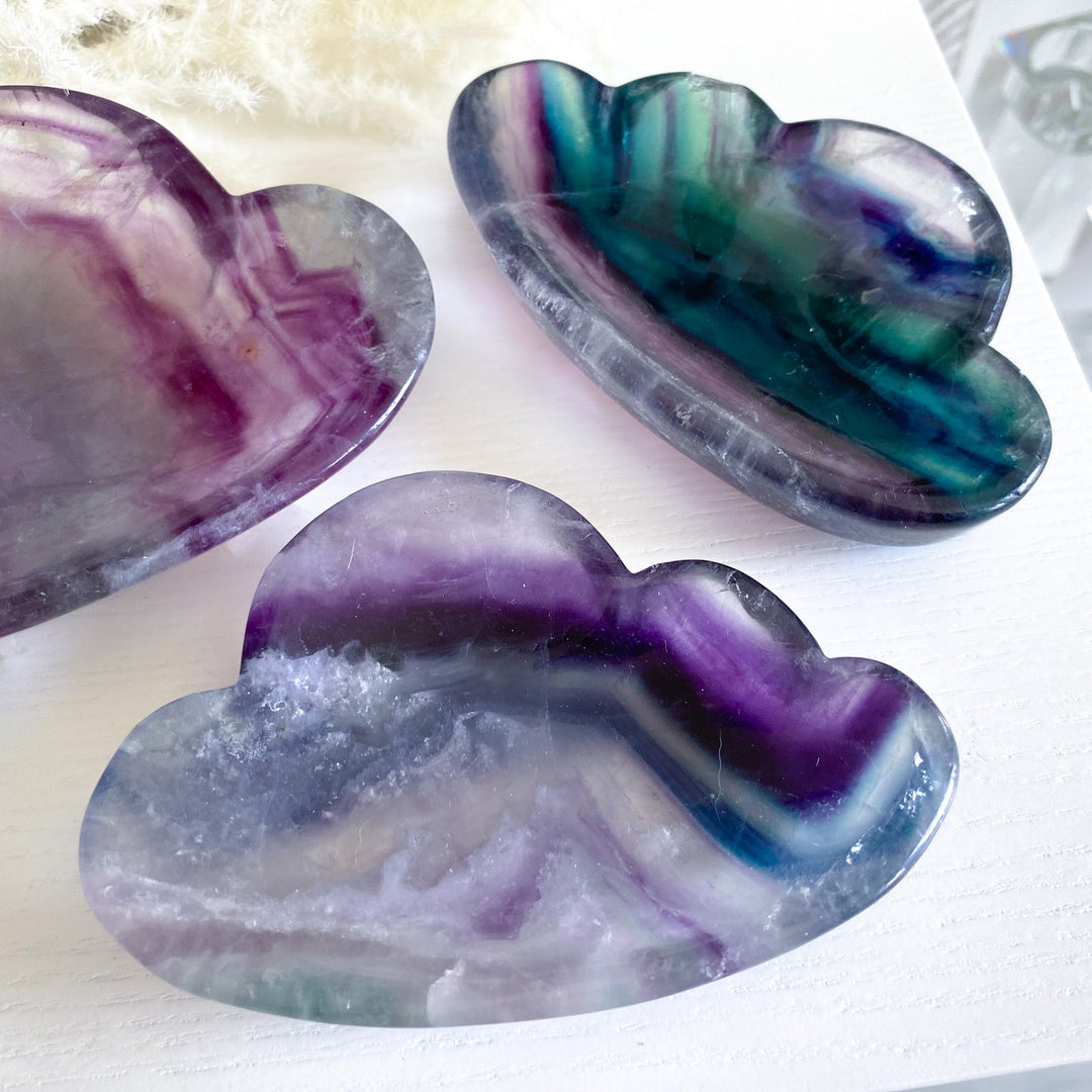 Rainbow Fluorite Cloud Dish, Bowl