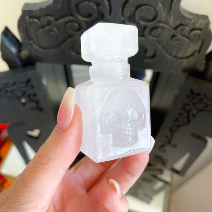 Skull Poison Spooky Apothecary Bottle - Choose Your Stone
