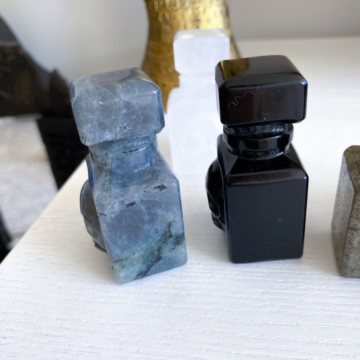 Skull Poison Spooky Apothecary Bottle - Choose Your Stone