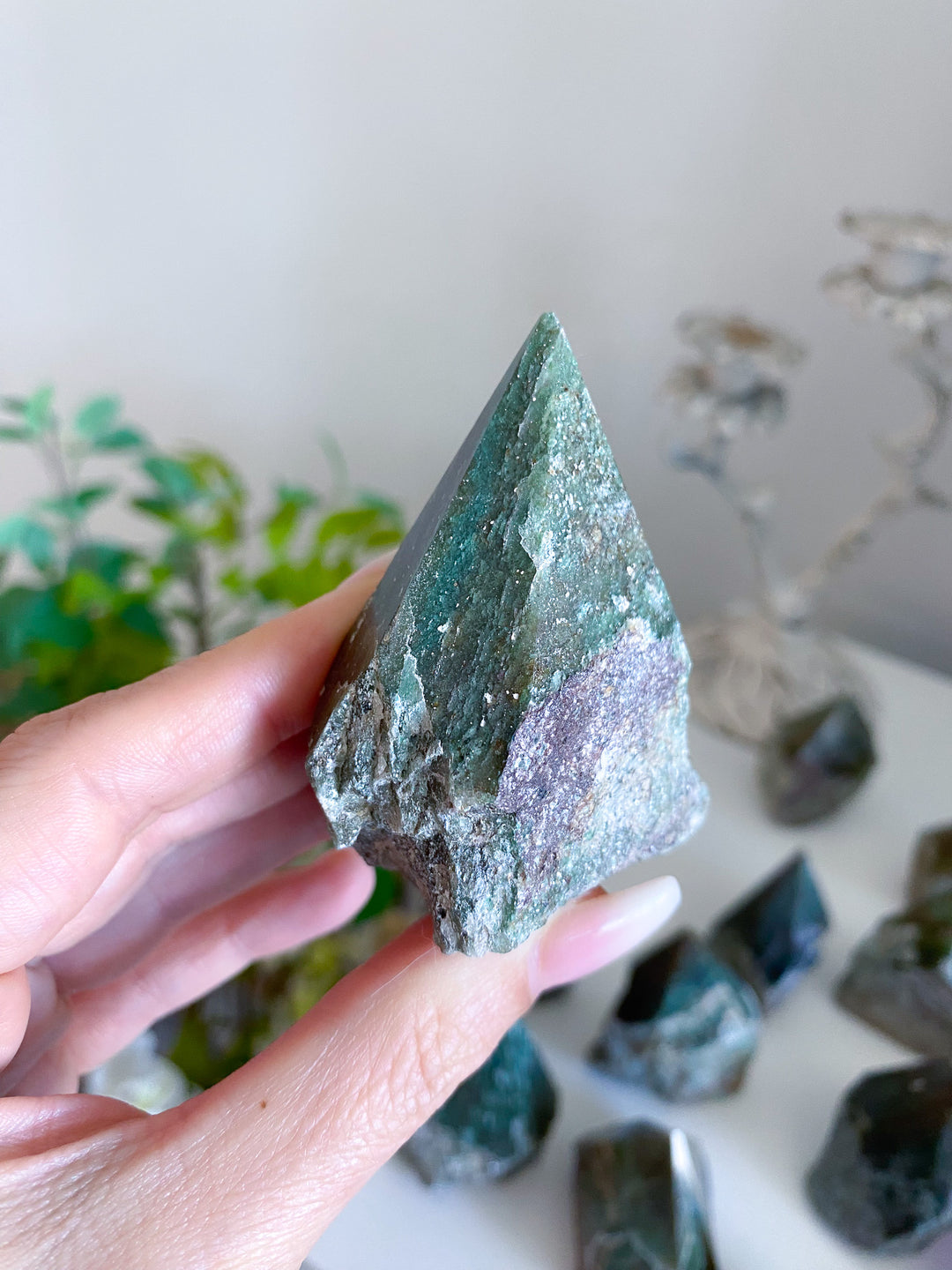 MONEY MAGNET Dark Green Aventurine Top Polish Point
