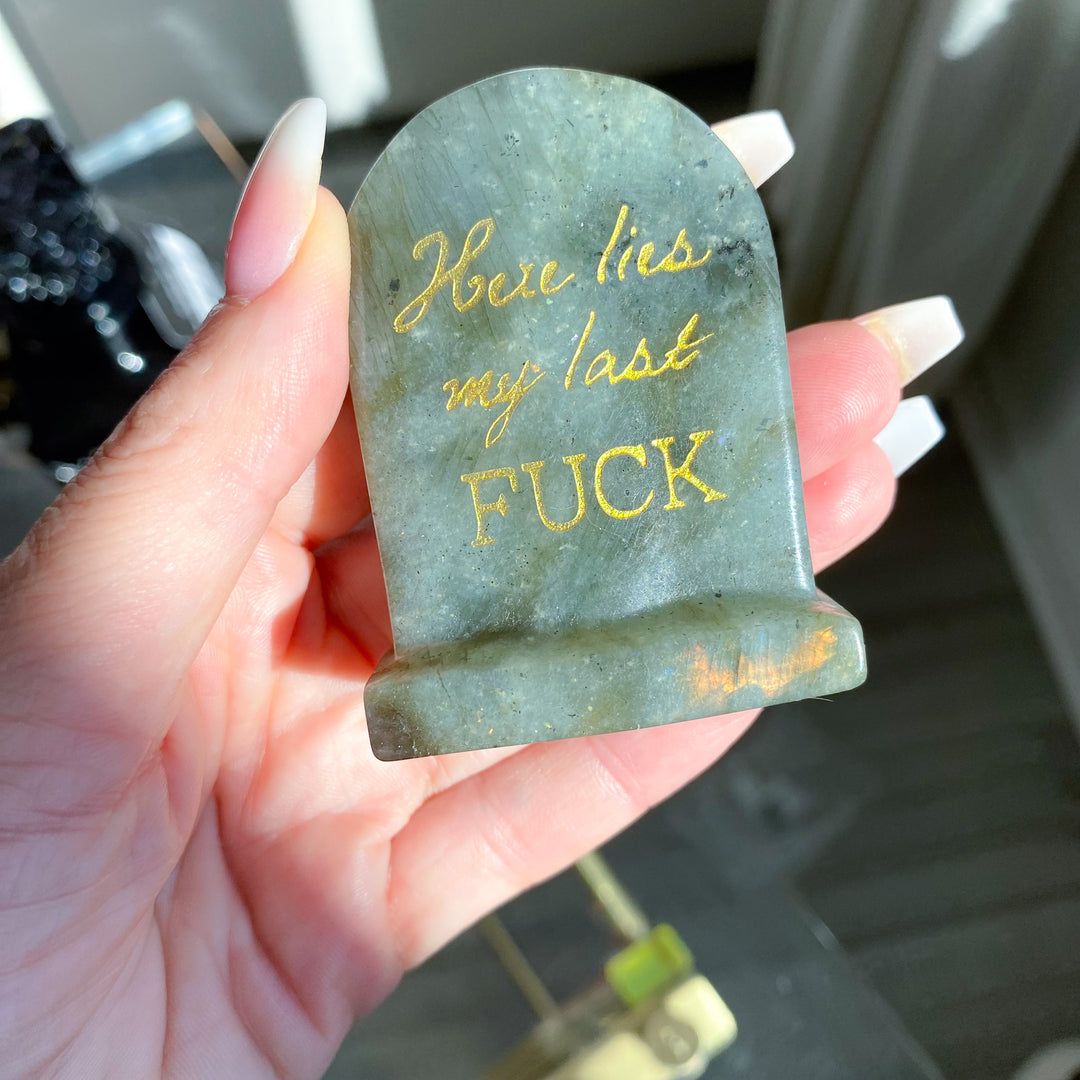 My Last F*** Tombstone Carving - Choose Your Stone