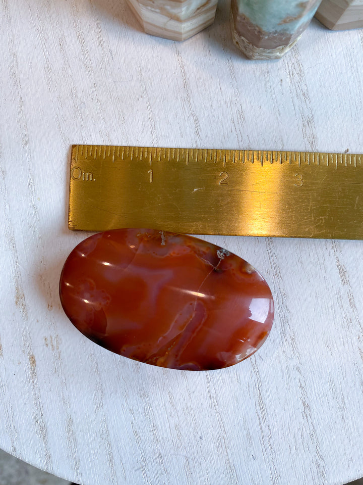 Carnelian Palm Stone Bezeled Edge