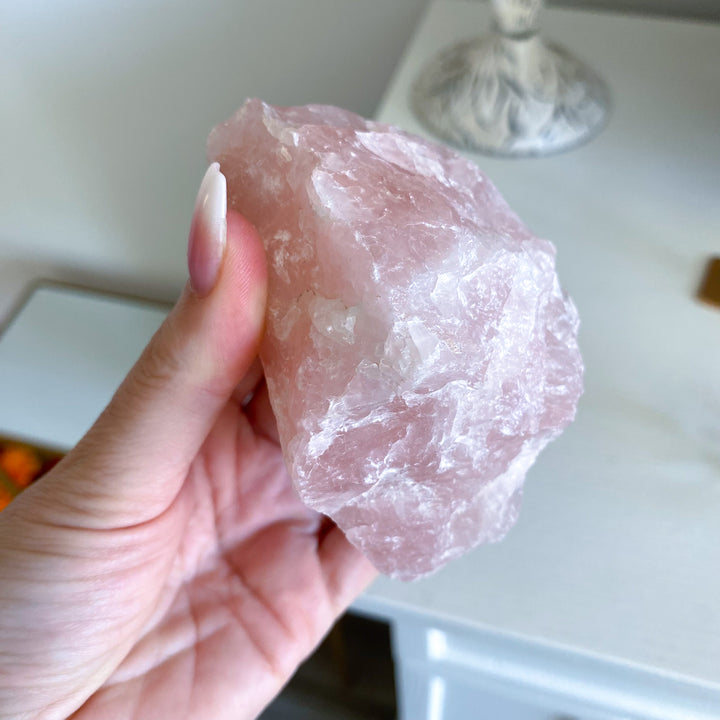 Large 4" Raw Rose Quartz 