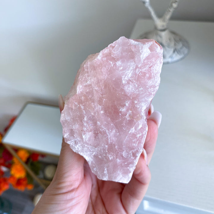 Large 4" Raw Rose Quartz 