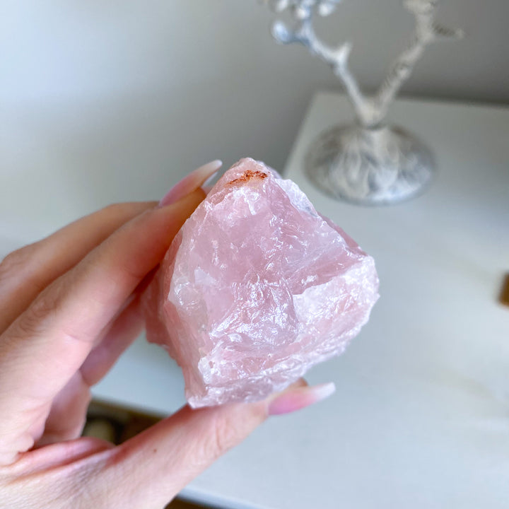 Large 4" Raw Rose Quartz 