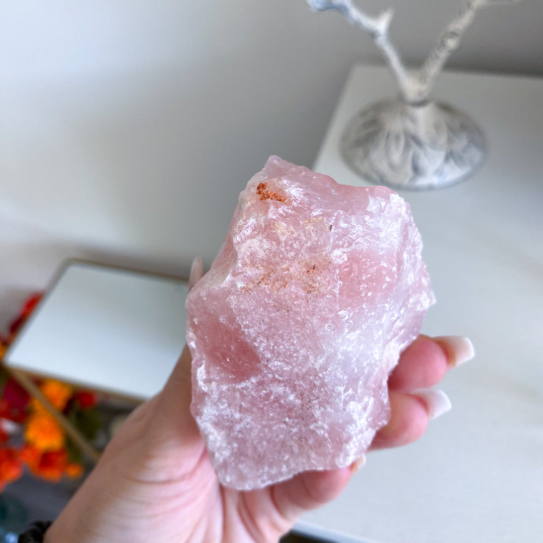 Large 4" Raw Rose Quartz 