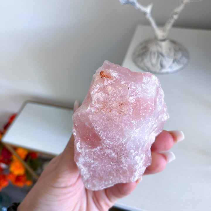 Large 4" Raw Rose Quartz 