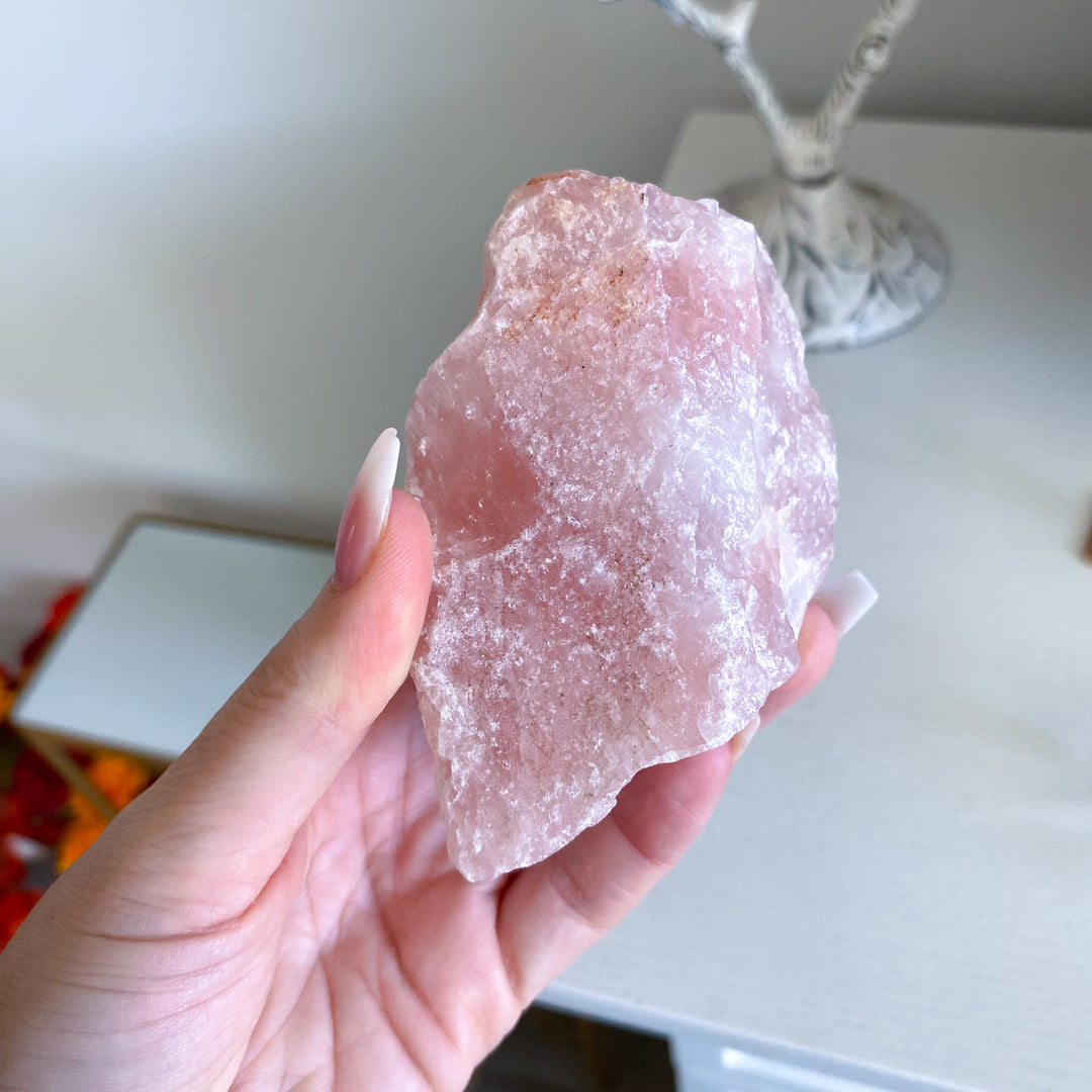 Large 4" Raw Rose Quartz 