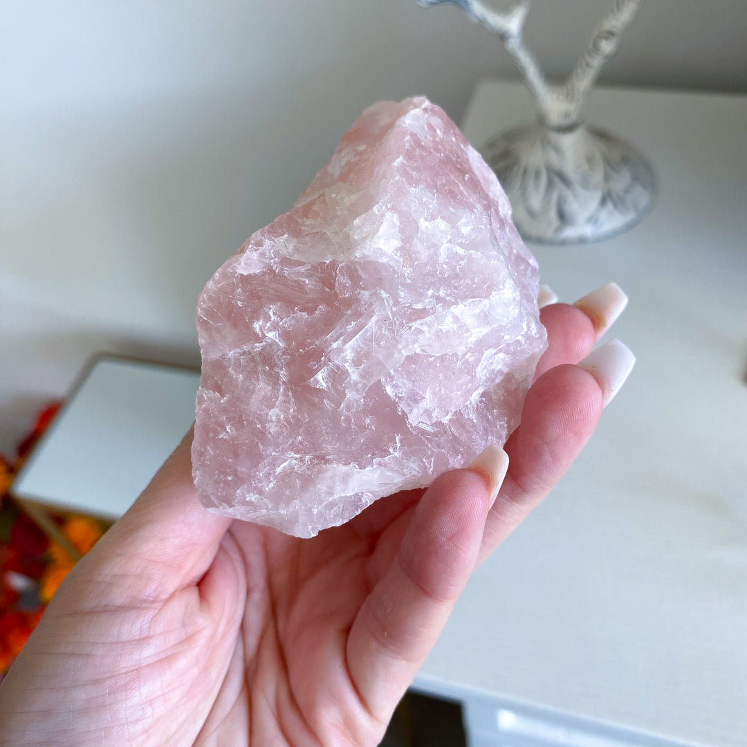 Large 4" Raw Rose Quartz 