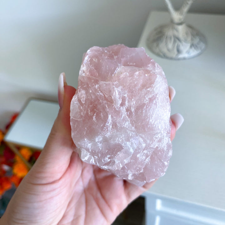 Large 4" Raw Rose Quartz 