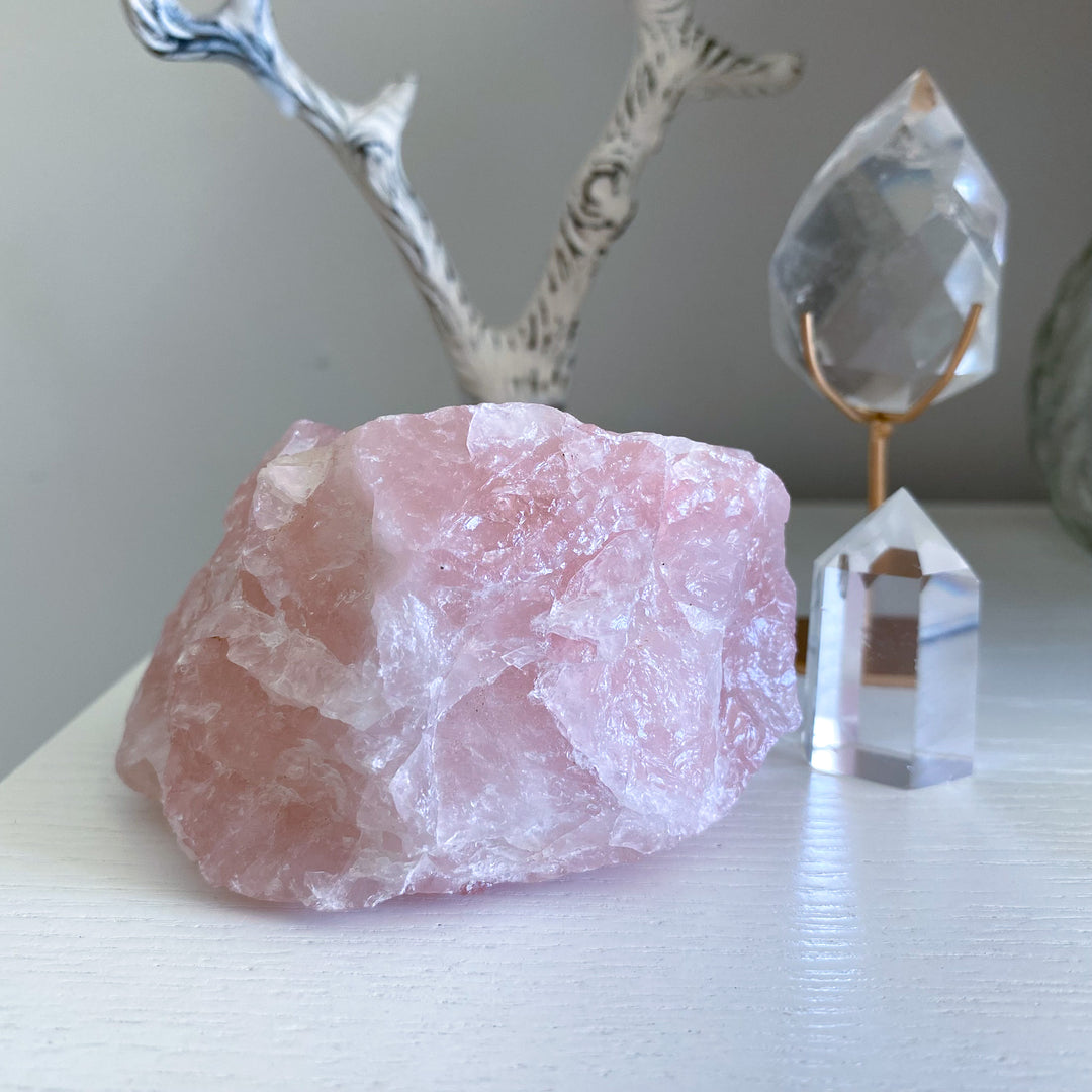 Large 4" Raw Rose Quartz 