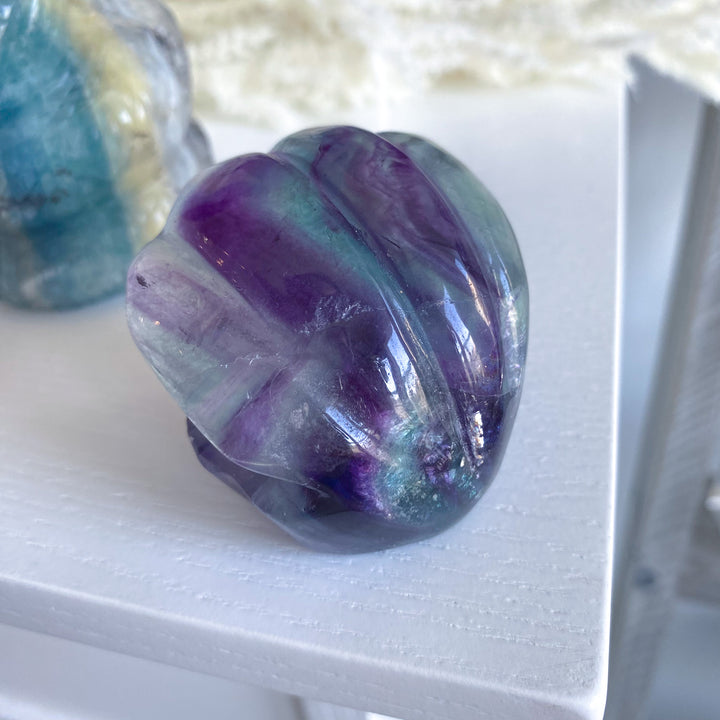 Rainbow Fluorite Clam Shell 