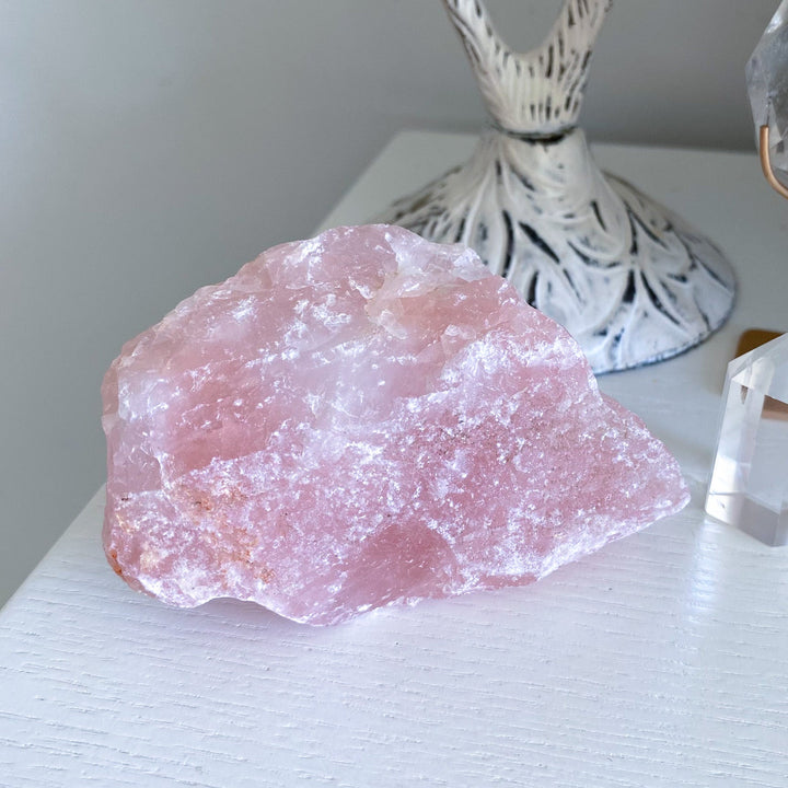 Large 4" Raw Rose Quartz 