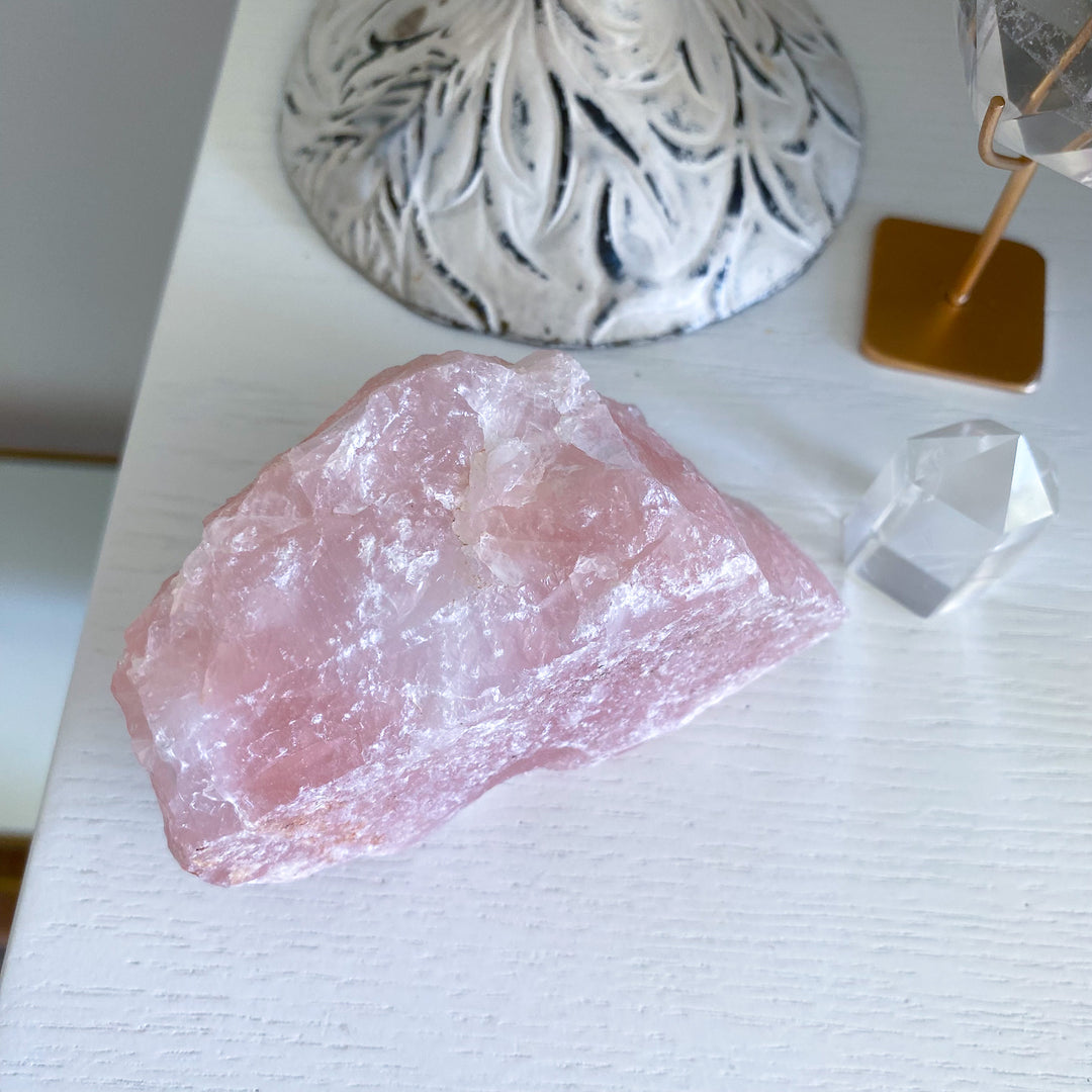 Large 4" Raw Rose Quartz 